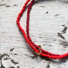 Load image into Gallery viewer, Bracelet - fine metallic beads with coloured tassel