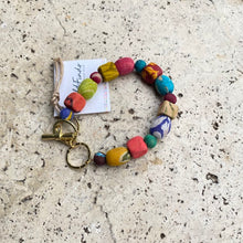 Load image into Gallery viewer, Recycled Sari Kantha jewellery - bracelet with toggle