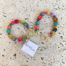 Load image into Gallery viewer, Recycled Sari Kantha jewellery - bracelet with toggle