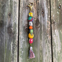 Load image into Gallery viewer, Recycled Kantha keychain or bag clip - long
