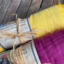 Load image into Gallery viewer, Silk and cotton blend scarf - block colours