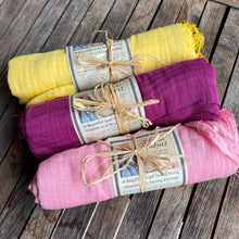 Load image into Gallery viewer, Silk and cotton blend scarf - block colours