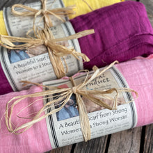 Load image into Gallery viewer, Silk and cotton blend scarf - block colours