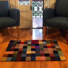 Load image into Gallery viewer, Colourful checkered carpet - mat size