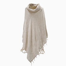Load image into Gallery viewer, Poncho - a blend of wool, cotton and natural acrylic
