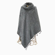 Load image into Gallery viewer, Poncho - a blend of wool, cotton and natural acrylic