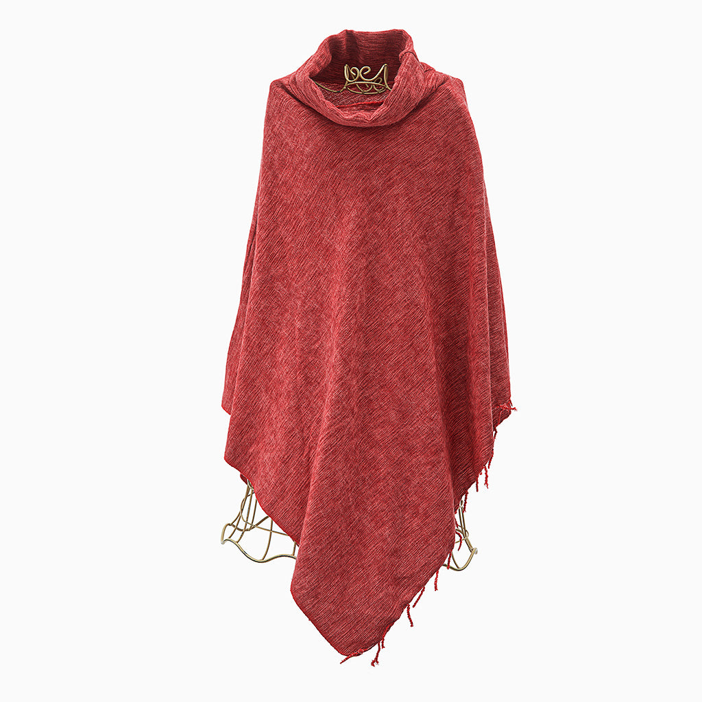 Poncho - a blend of wool, cotton and natural acrylic