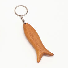 Load image into Gallery viewer, Keyring - hand carved heart or fish