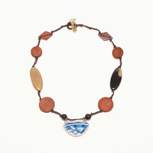 Load image into Gallery viewer, Recycled porcelain and hardwood necklace