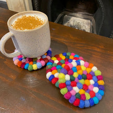 Load image into Gallery viewer, Felt Ball Coasters (multicoloured) - set of 4