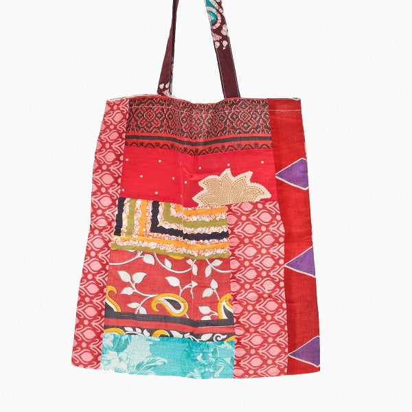 Kantha patchwork cotton carry bag