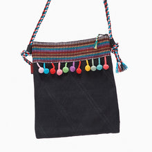Load image into Gallery viewer, Cotton shoulder bags with 'pom pom' trim