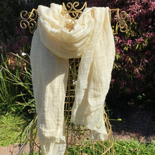 Load image into Gallery viewer, Silk and cotton blend scarf - block colours