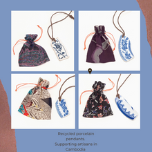 Load image into Gallery viewer, Recycles porcelain piece pendants