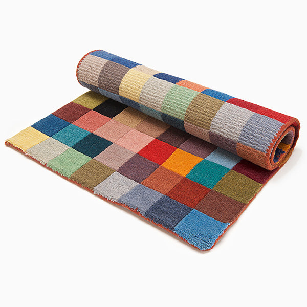 Colourful checkered carpet - mat size