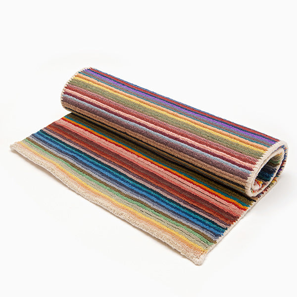 Colourful striped carpet - mat size