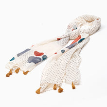 Load image into Gallery viewer, Lightweight wool scarf in cream and earthy tones