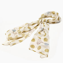Load image into Gallery viewer, Olive spot and cream wool scarf