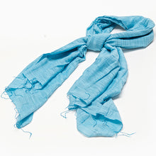 Load image into Gallery viewer, Silk and cotton blend scarf - block colours
