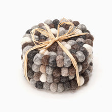 Load image into Gallery viewer, Felt Ball Trivet (neutral/grey)