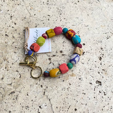 Load image into Gallery viewer, Recycled Sari Kantha jewellery - bracelet with toggle
