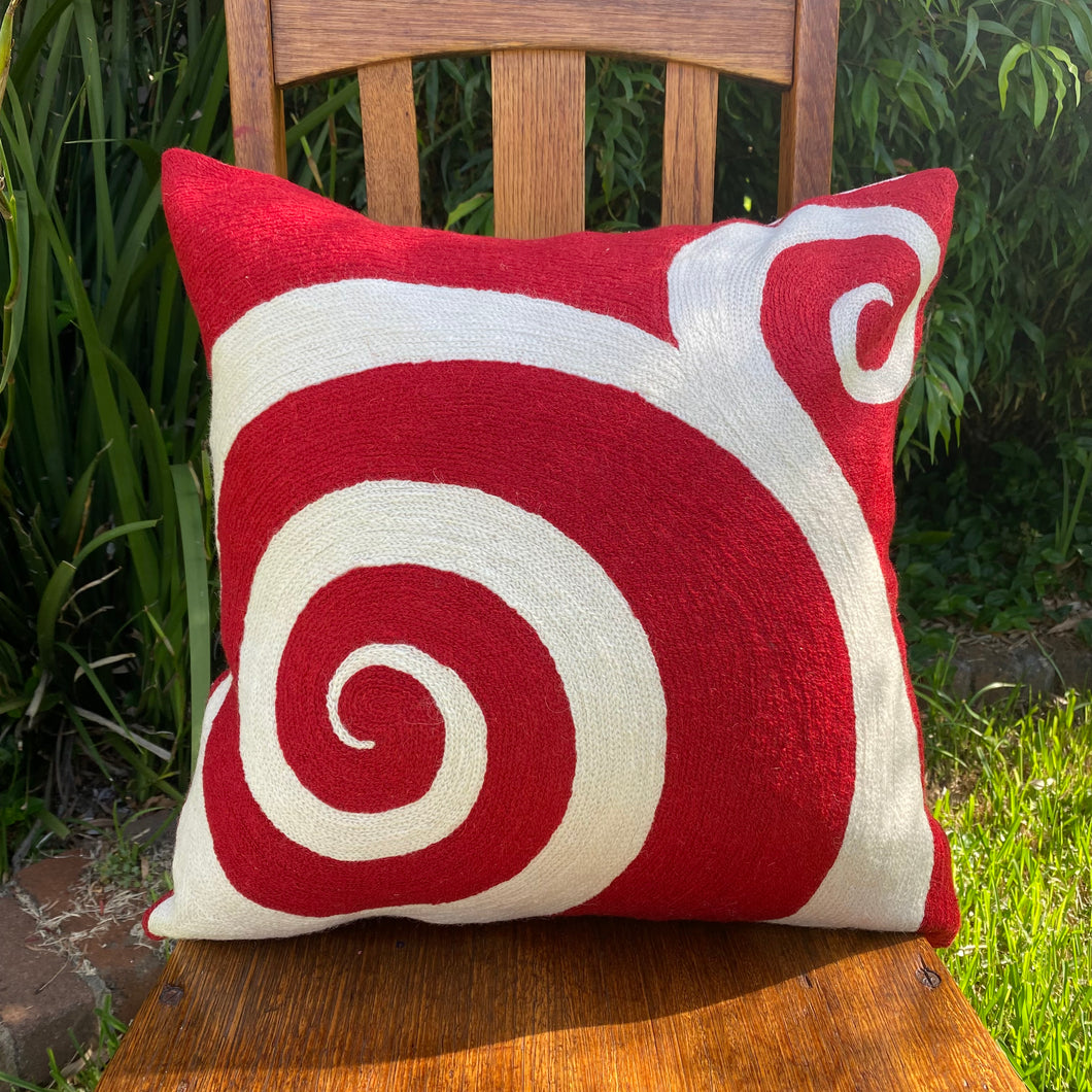 Cushion Cover - Red Swirl