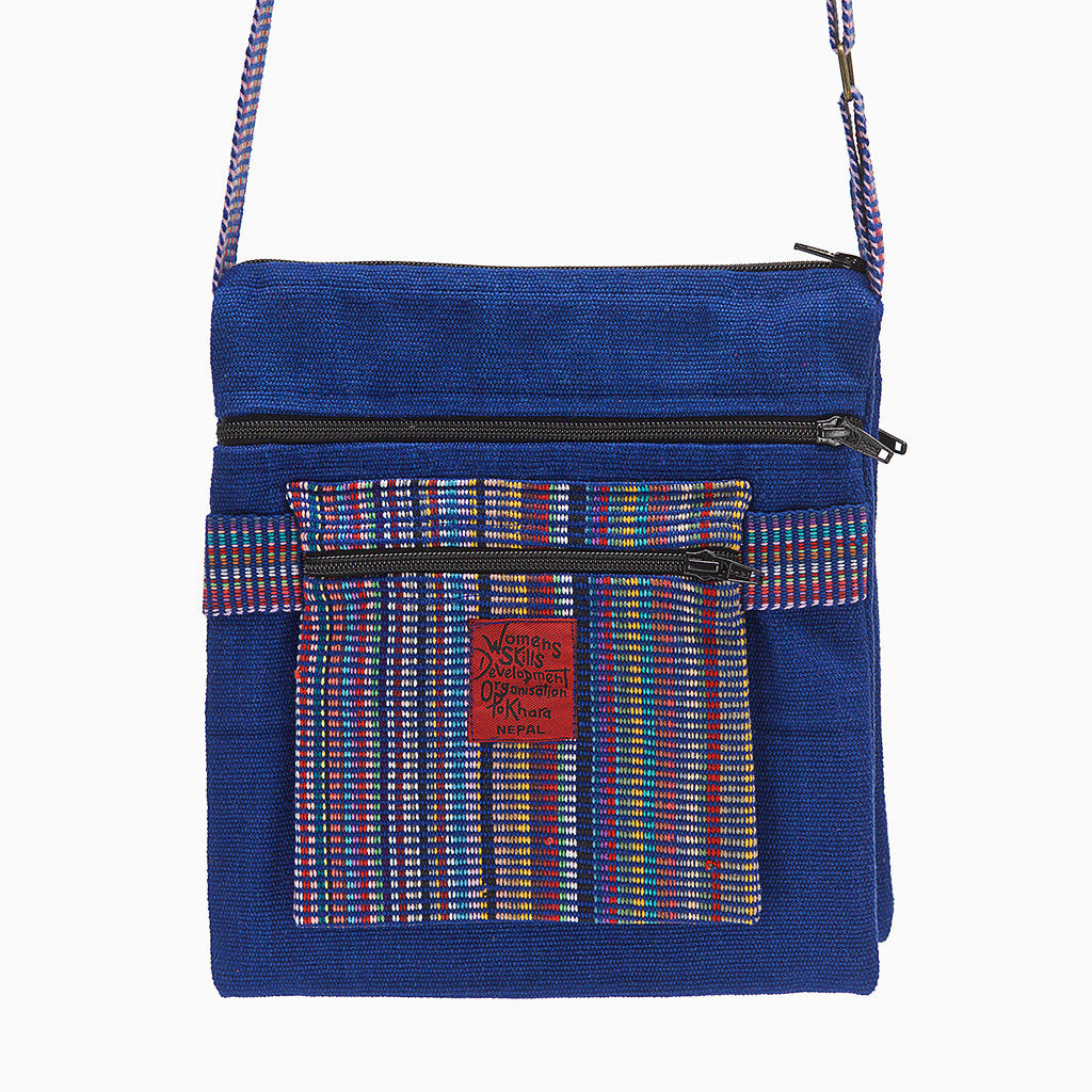 Cotton shoulder bags - double sided 'saddle'