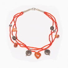 Load image into Gallery viewer, Orange and Agate beaded necklace
