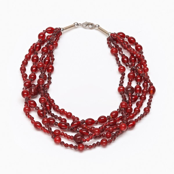 Necklace - red beadsi