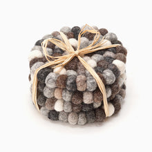 Load image into Gallery viewer, Felt Ball Trivet (neutral/grey)
