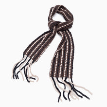 Load image into Gallery viewer, Wool crocheted scarf - brown tones
